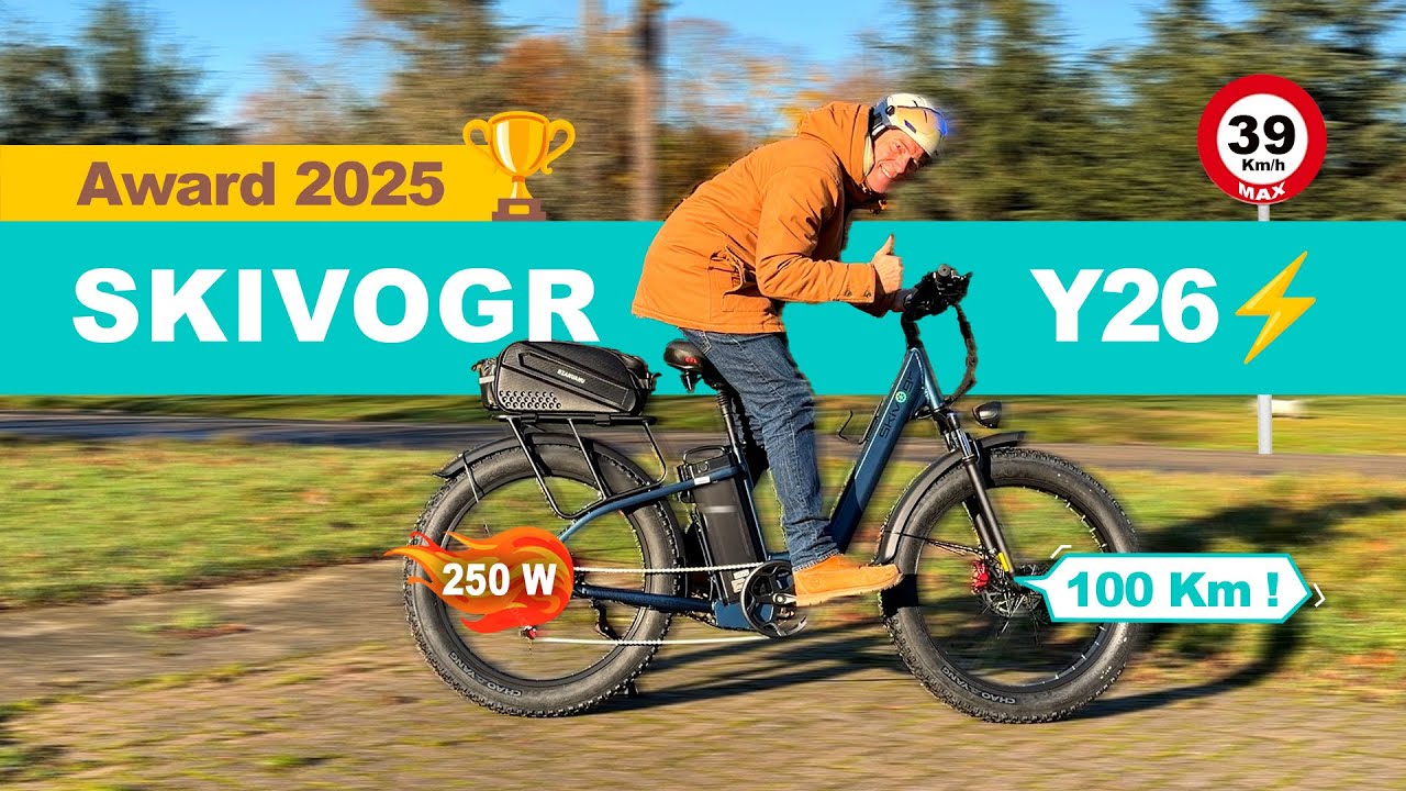 100 km en vélo⚡️électrique, c'est possible avec le fat Bike SKIVOGR Y26 ❤️