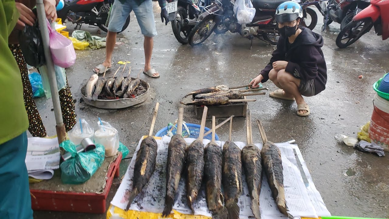 Chợ đầu mối bình điền sáng mùng 10 cá lóc 50k tôm đổ đống xổ 40k cá út 70k 