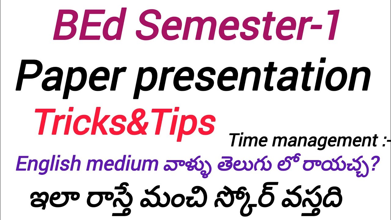 Paper presentation Tips#bed #bed1stsemester #bedpapers #bed
