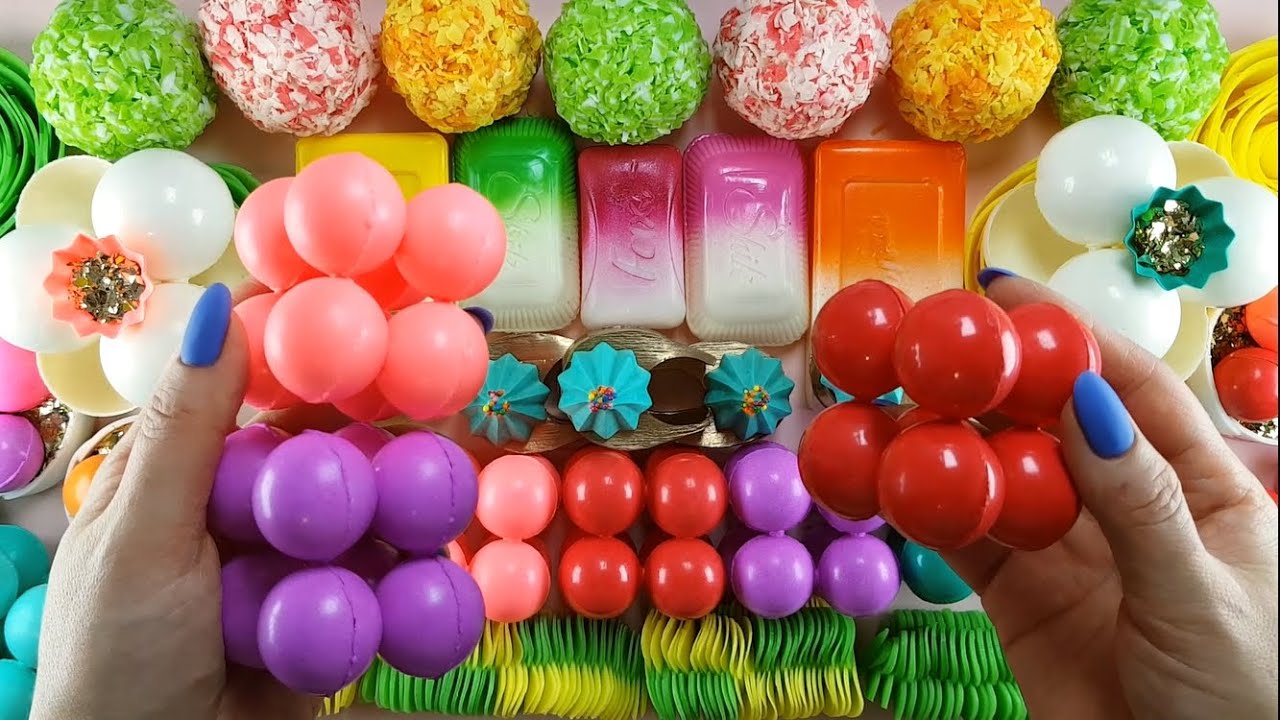 CRUNCHY TINY BALLS▪mini boxes▪spirals▪balls with foam▪cubes #soap