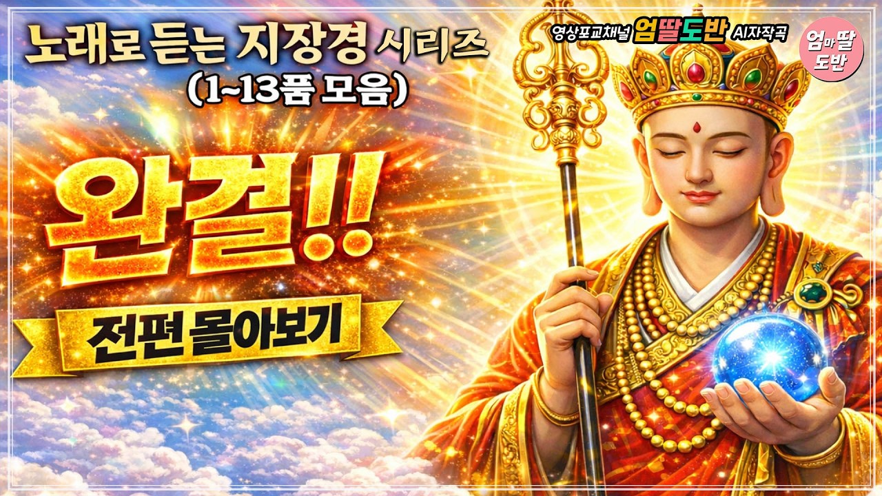 [노래로 듣는 지장경 시리즈]완결 📢전편 몰아보기🎶 한편의 서사가 있는 지장경 노래로 그림으로 함께 #엄딸도반 #노래로듣는지장경#지장경#지장보살#지장기도#AI불교음악 #불교음악