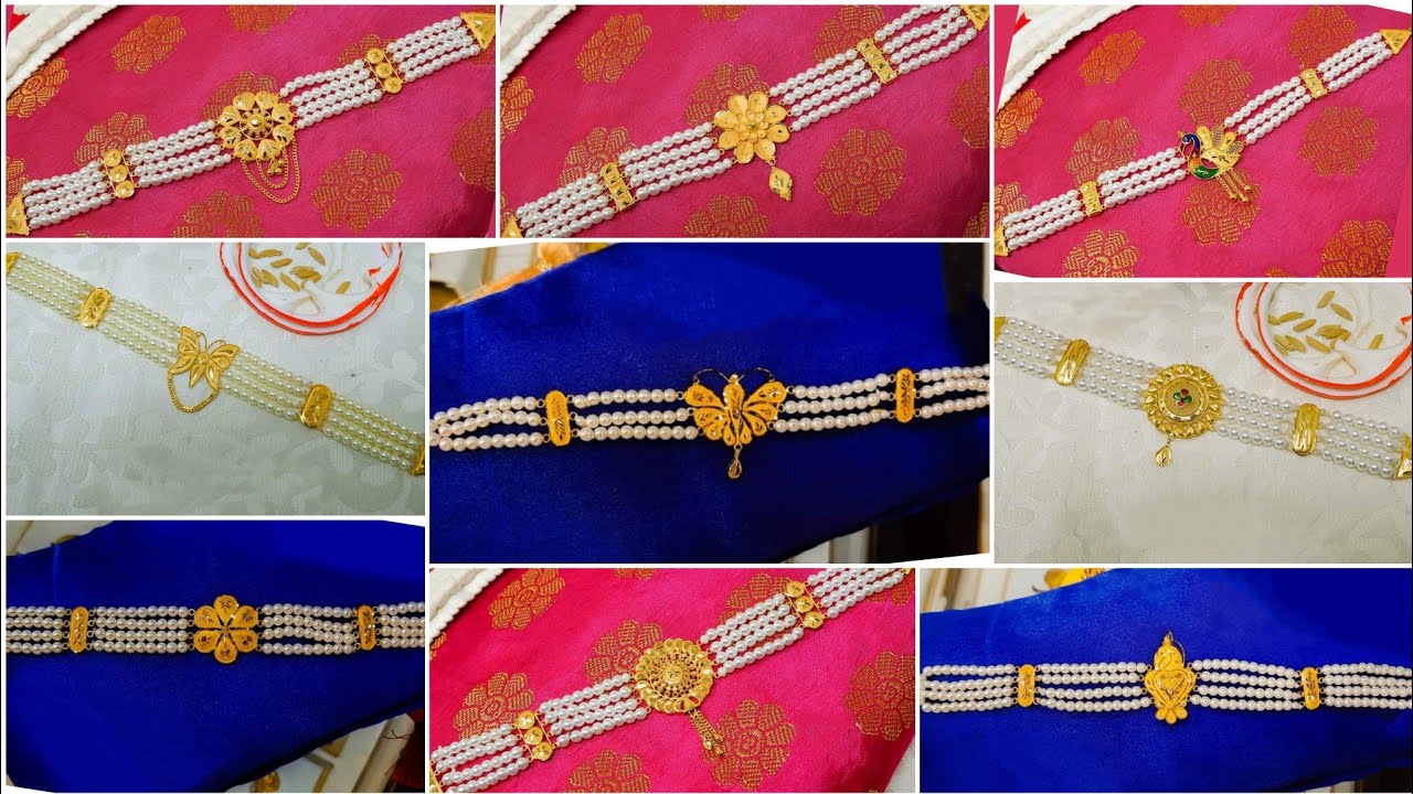 Light weight Gold Pearl Choker Necklace Desings with weight & price  @Sanchitassimplelife