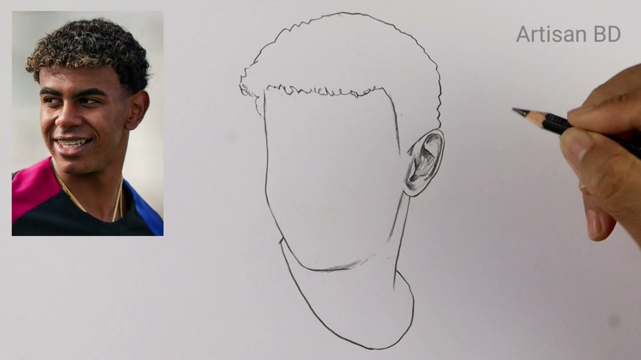 Lamine Yamal Portrait | How to draw Lamine Yamal step by step
