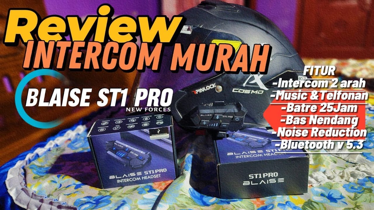 Review Lengkap Headset Helm Intercom Blaise ST1 Pro
