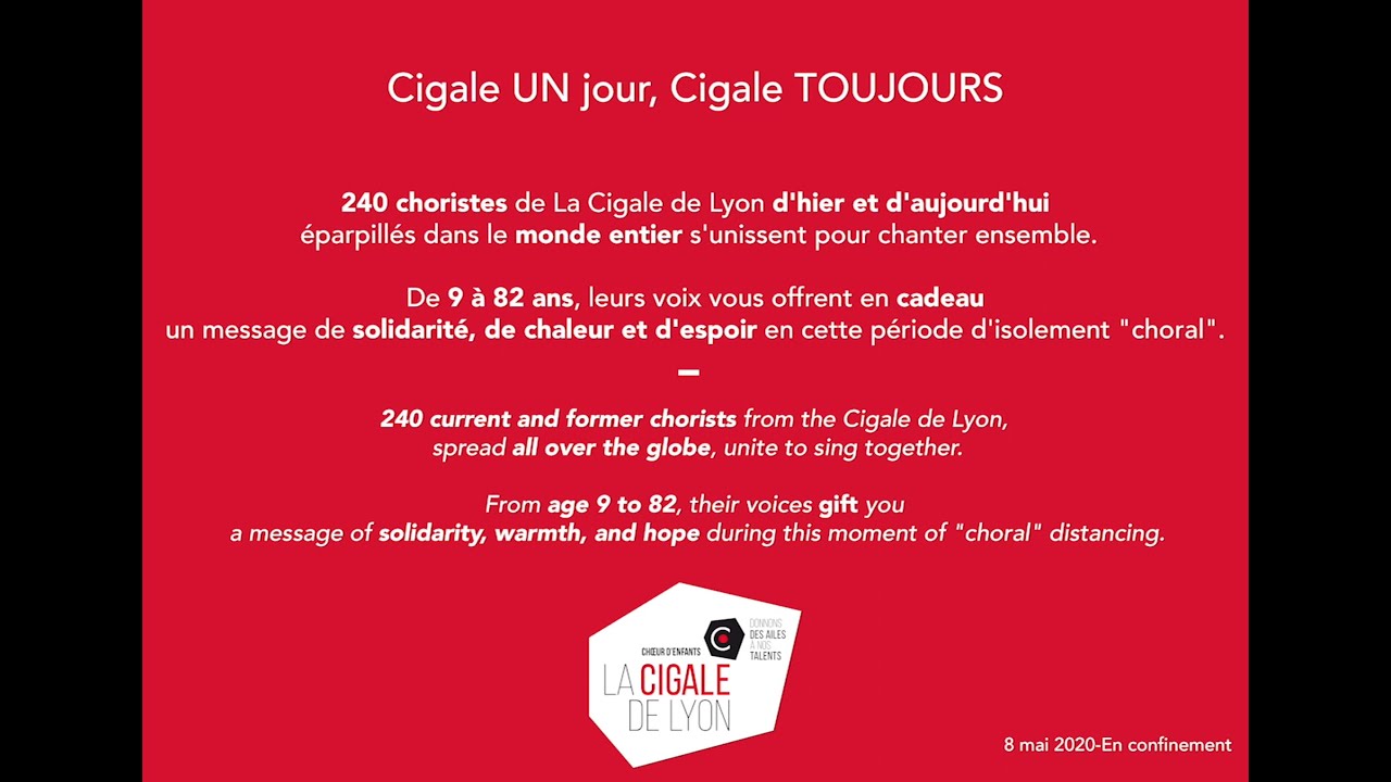 Cigale UN jour, Cigale TOUJOURS !