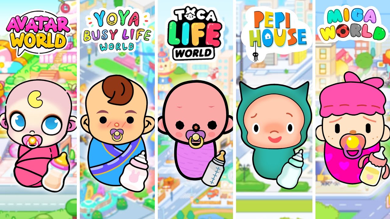 Bé Toca Boca VS Bé Avatar World VS Bé Miga World VS Bé Pepi House VS Bé Yoya World 👶🍼