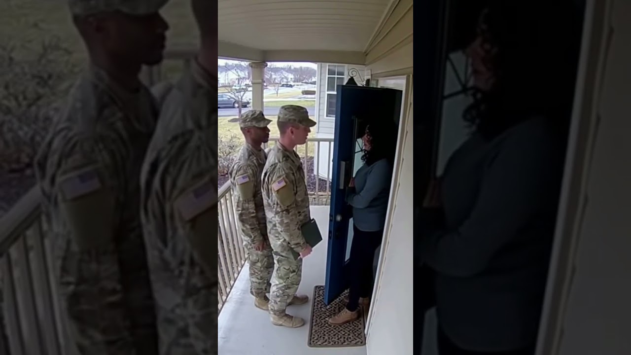 American soldiers inform of a fallen soldier about death #military #army #viral #sad #soldier #fyp