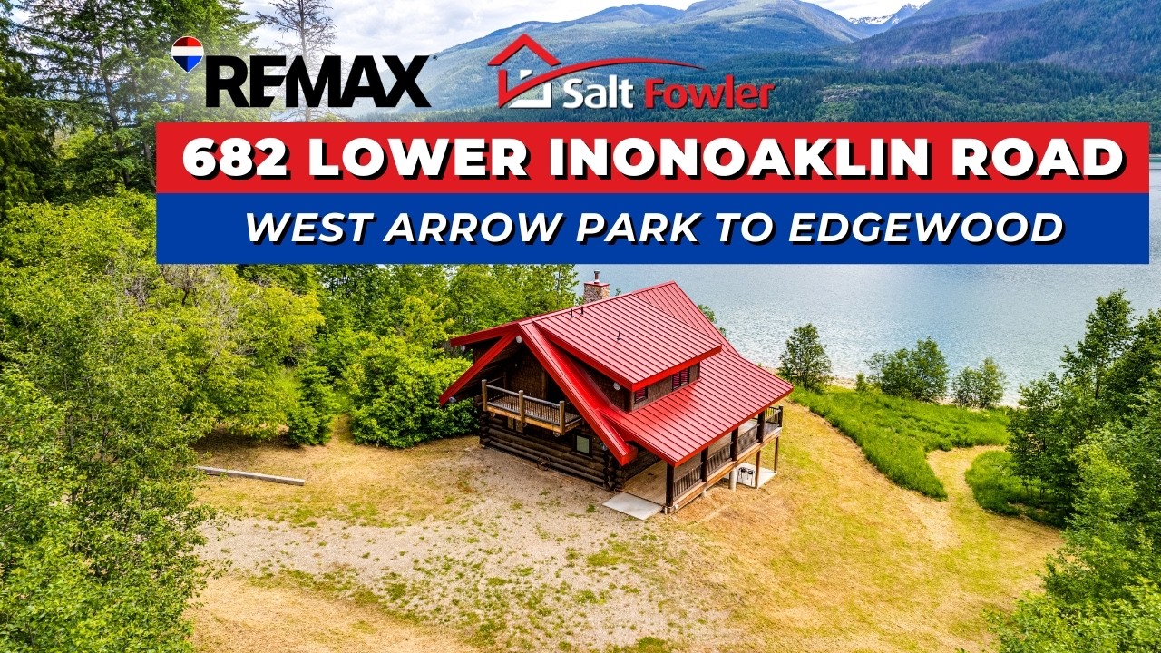 Arrow Lake Waterfront Log Home on 10 Acres | 682 Lower Inonoaklin Road