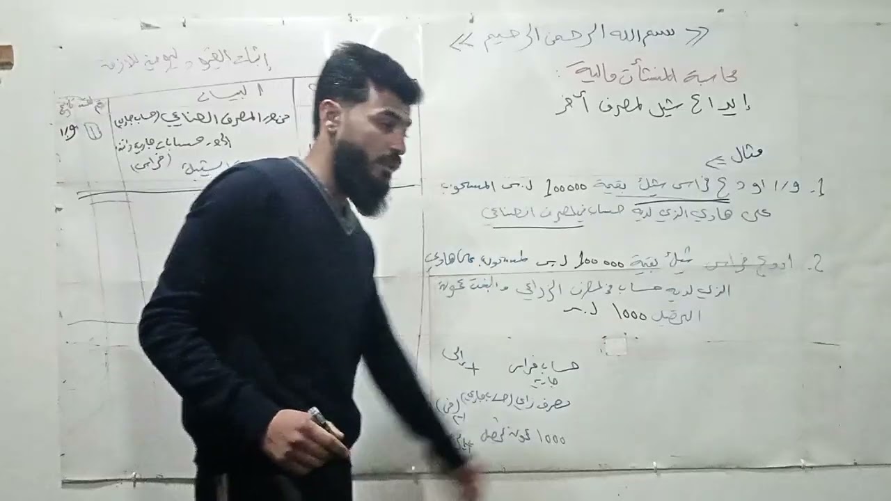 بكالوريا تجاري محاسبة المنشآت المالية أيدع الشيك لمصرف آخر ٤ فبراير ٢٠٢٦