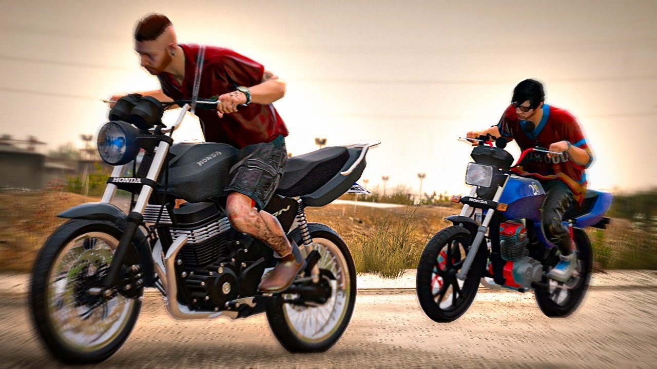GTA V - VIDA REAL | FUI NO RACHA DE RUA CONTRA A CG MOTORZÃO. 