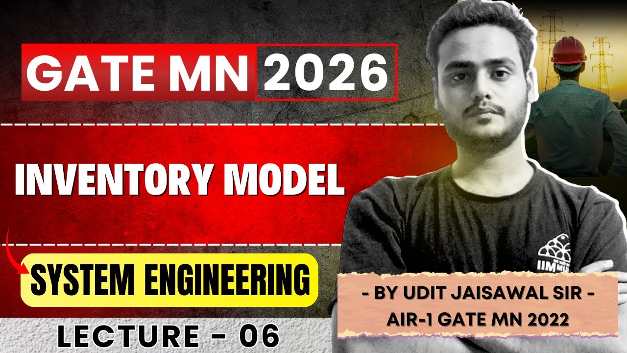 Inventory Model | System Engineering | lec-06 | GATE MN 2026 | by Udit Sir | Mining Gyan