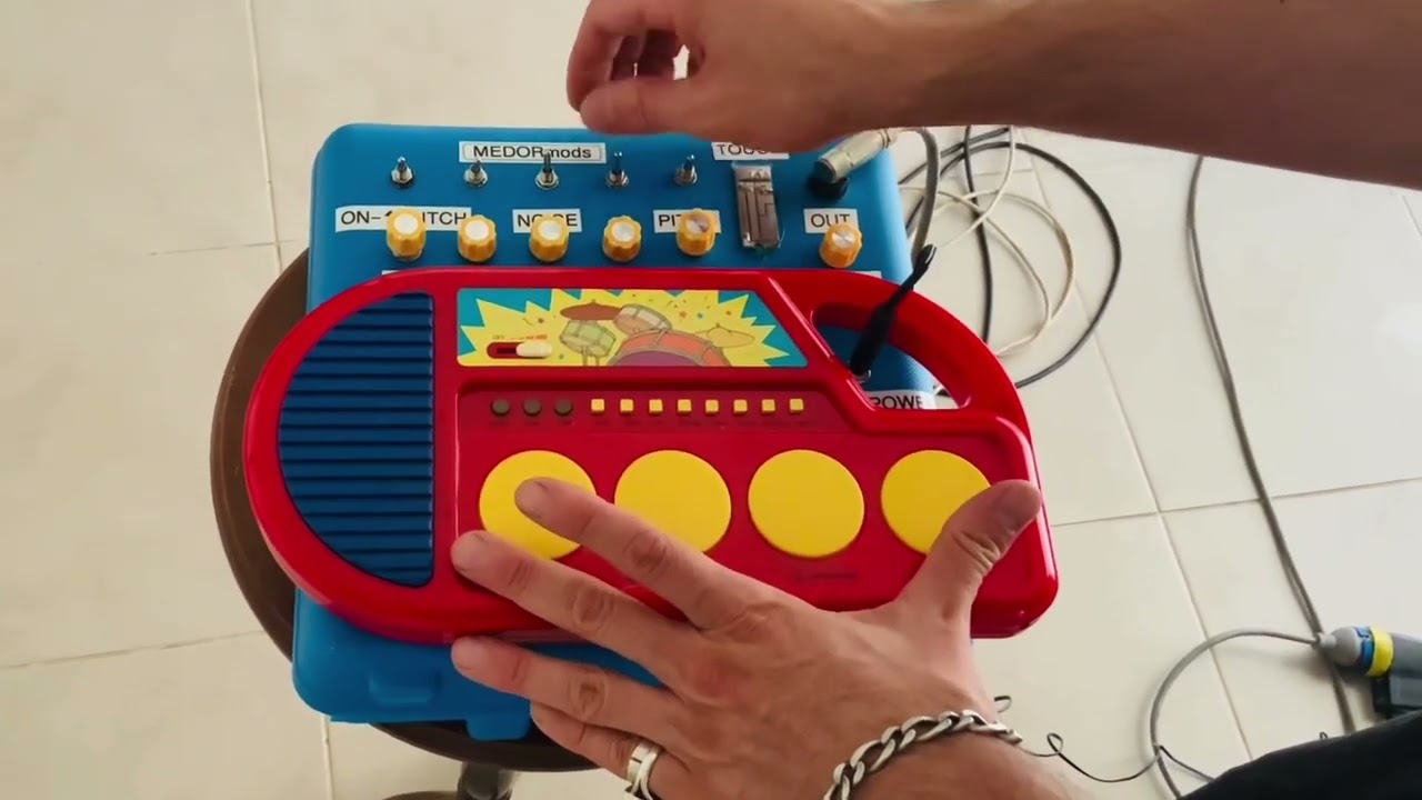 Circuit bent drum machine drum pad
