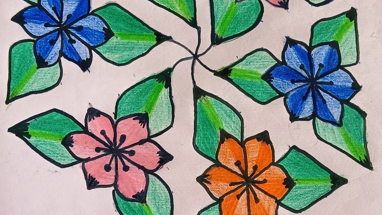 Rangoli design 15x8#trending #art #art #drawing #muggulu 
