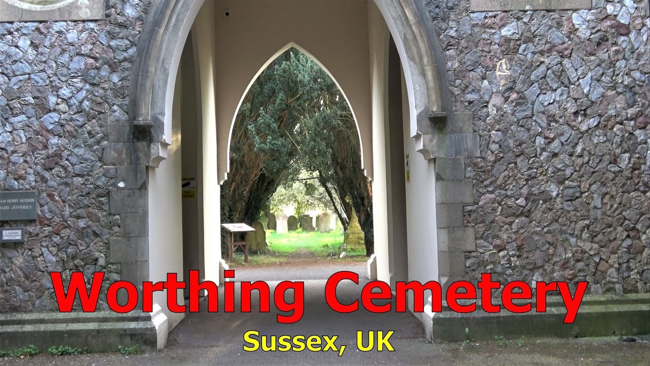 Worthing Cemetery, Sussex, UK: Exploring the memorials early in the morning.