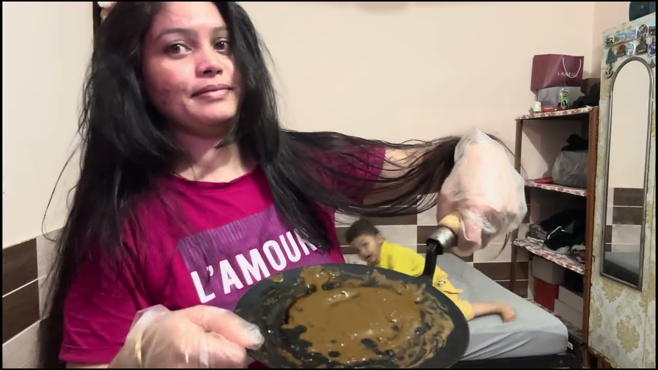 Today I followed my hair care routine  ll Aaj Maine apply Kiya Henna 