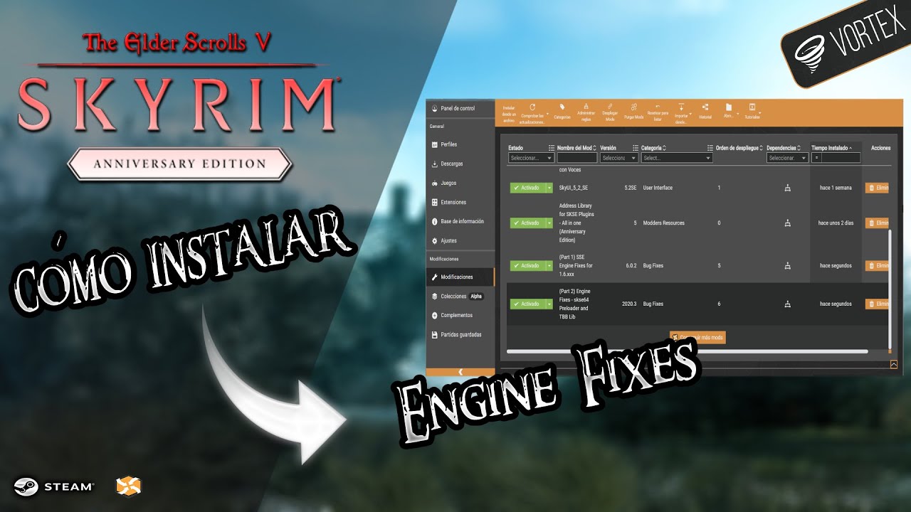 CÓMO INSTALAR SSE ENGINE FIXES / SKYRIM ANNIVERSARY EDITION