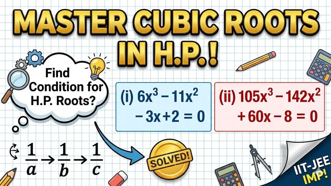 Condition for Cubic Roots in H.P. | Hence solve the given equation.