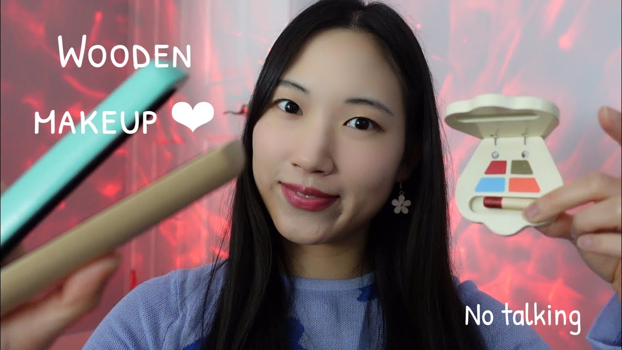 ASMR (no talking) Wooden Makeup on You 🤎 (layered)