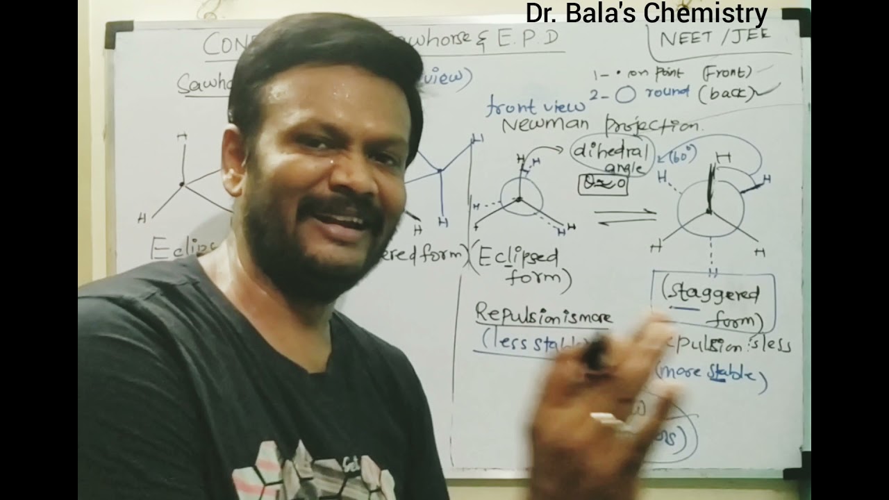 Conformers in Tamil part 2 , #sawhorseprojection