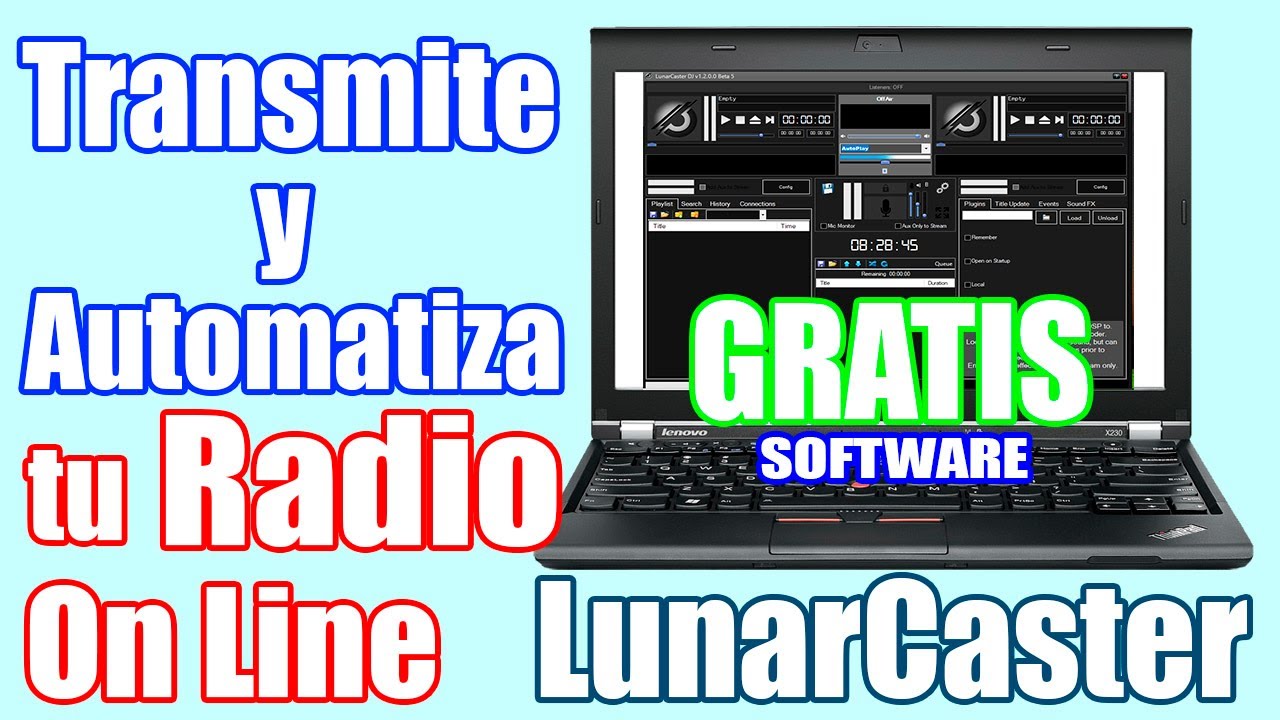 LUNARCASTER :Transmite radio on line con música y voz en vivo gratis_software libre