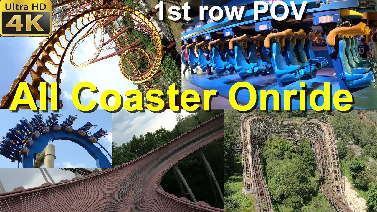 Parc Astérix All Coaster Onride (4K POV) Parc Asterix Alle Achterbahnen 1st row - Oziris - Goudurix
