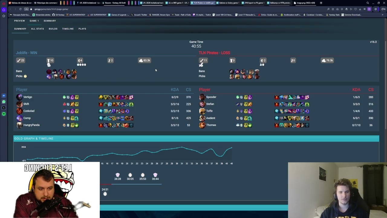 Debrief J9 LFL FANTASY, avec @nbandicoot. Des wins mais moyen.