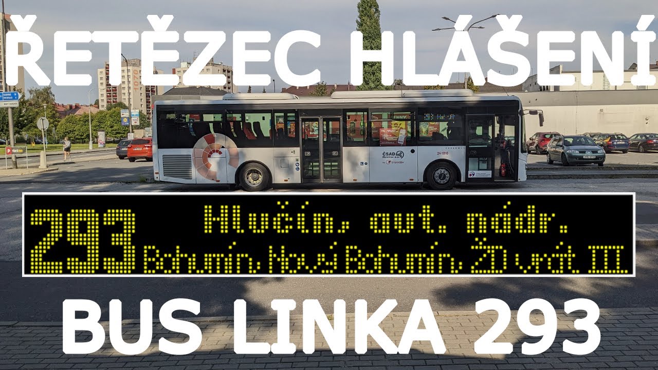 Řetězec hlášení linky 293 BUS ODIS (přeshraniční) • 3CSAD.CZ-Transdev Morava