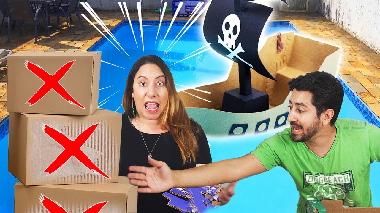 Fiz um BARCO DE PAPELÃO NA PISCINA e TUDO DEU ERRADO