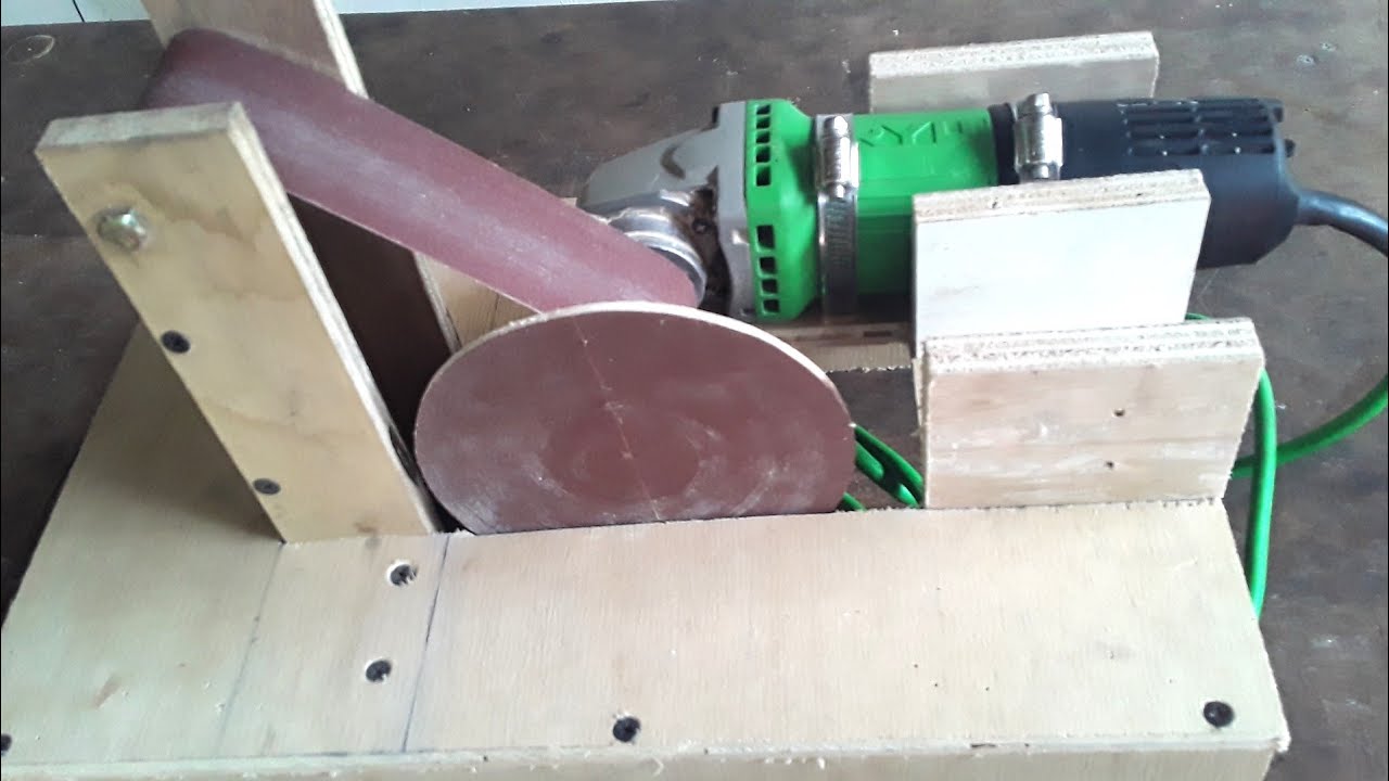 Cara membuat mesin amplas dari gerinda - belt & disc sander