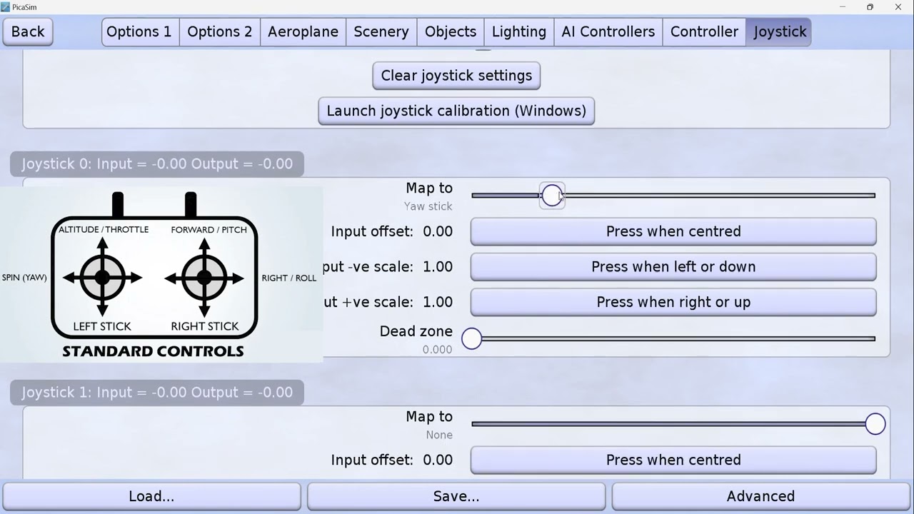 Picasim simulator Transmitter calibration.