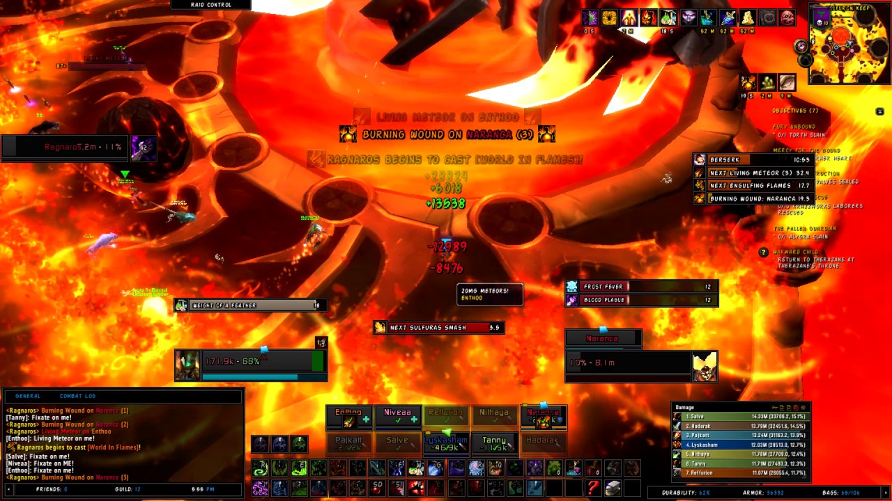Ragnaros 10 heroic vs low blood DK TWINSTAR