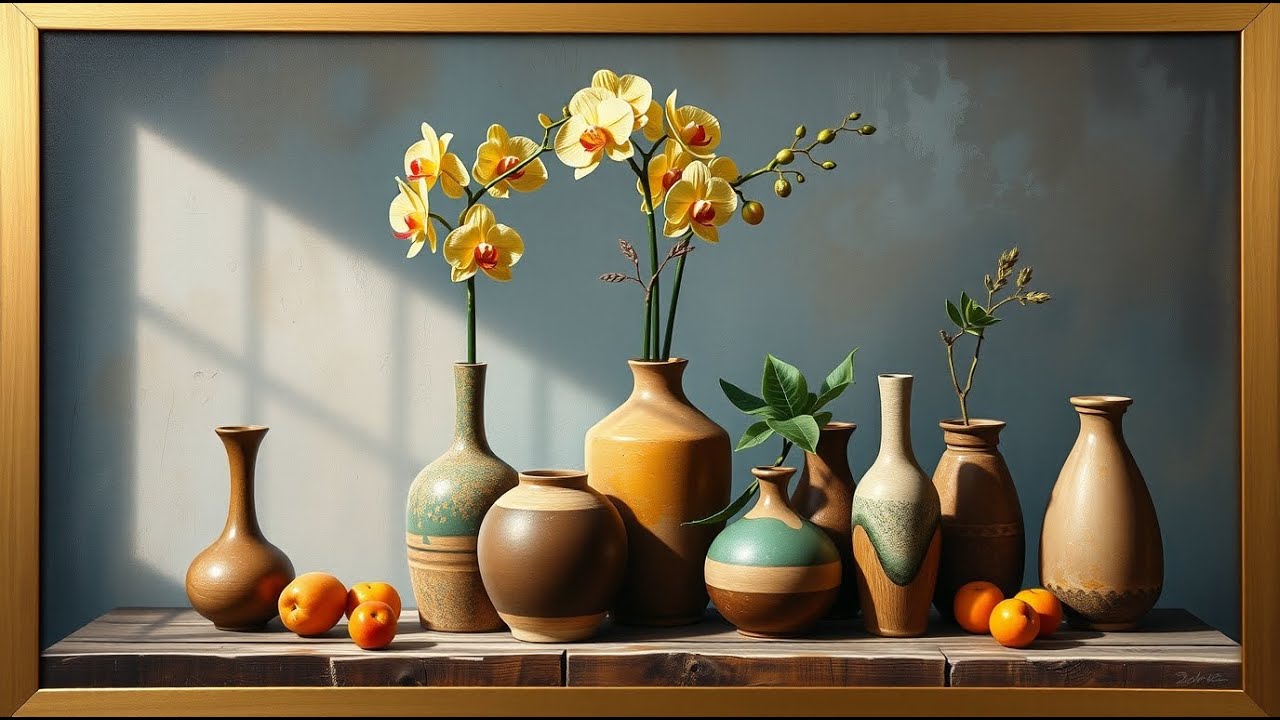 Framed Rustic vases | TV Art Screensaver | 2 Hours Framed TV Art | TV Wallpaper | 4K