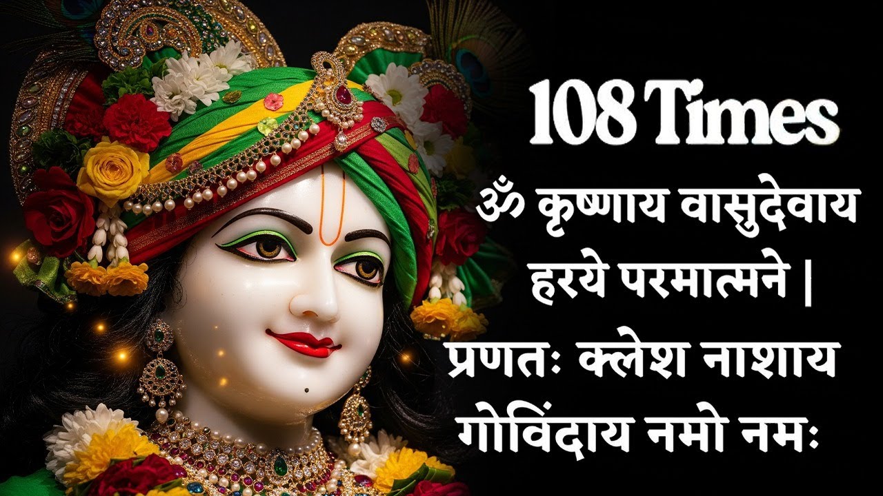 Om Krishnaya Vasudevaya Haraye Paramatmane 1008 Times | Krishna Bhajan~ Krishna Mantra