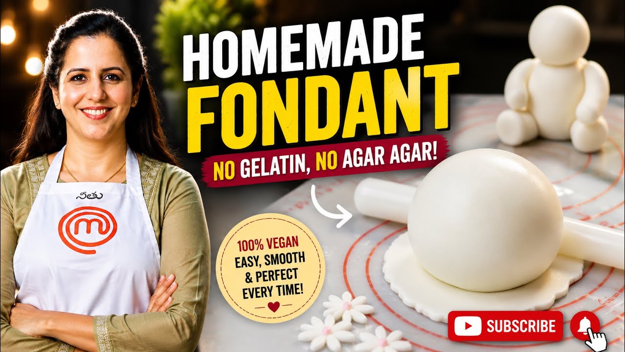 No Gelatin No Agar Agar Vegan Fondant | Homemade Fondant | Easy Fondant Recipe