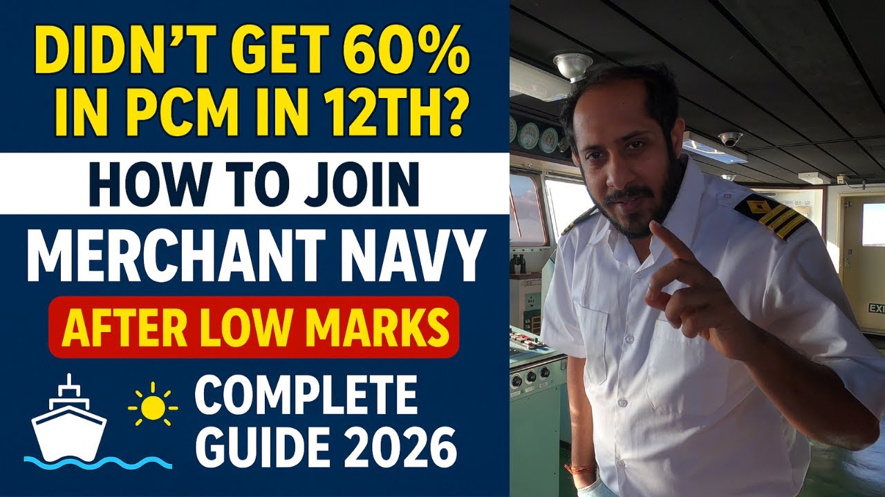 Didn't Get 60% in PCM in 12th? How to Join Merchant Navy After Low Marks | Complete Guide 2026