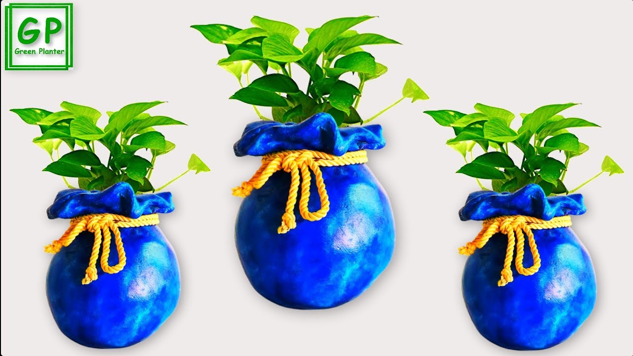 Vase Making For Money plant | Stylish Vase Making at Home | Easy Flower Vase Idea//GREEN PLANTER