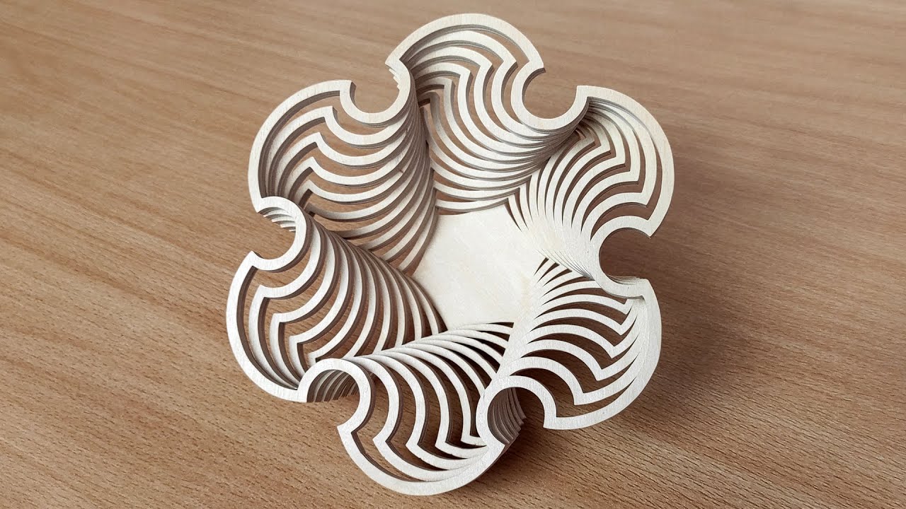 All stages of making of scroll saw bowl
