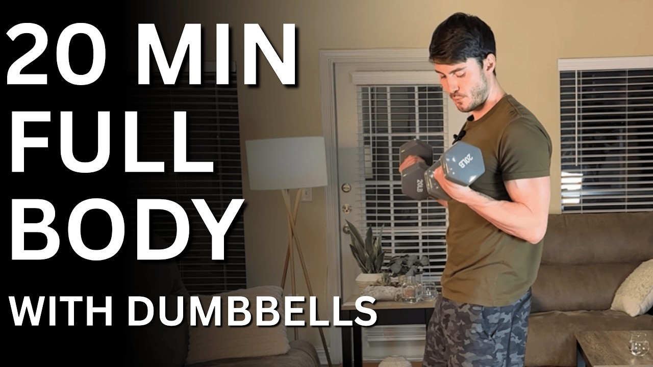 20 Min Full Body Home Workout with Dumbbells | Chest, Back, Legs, Arms, and Shoulders Workout