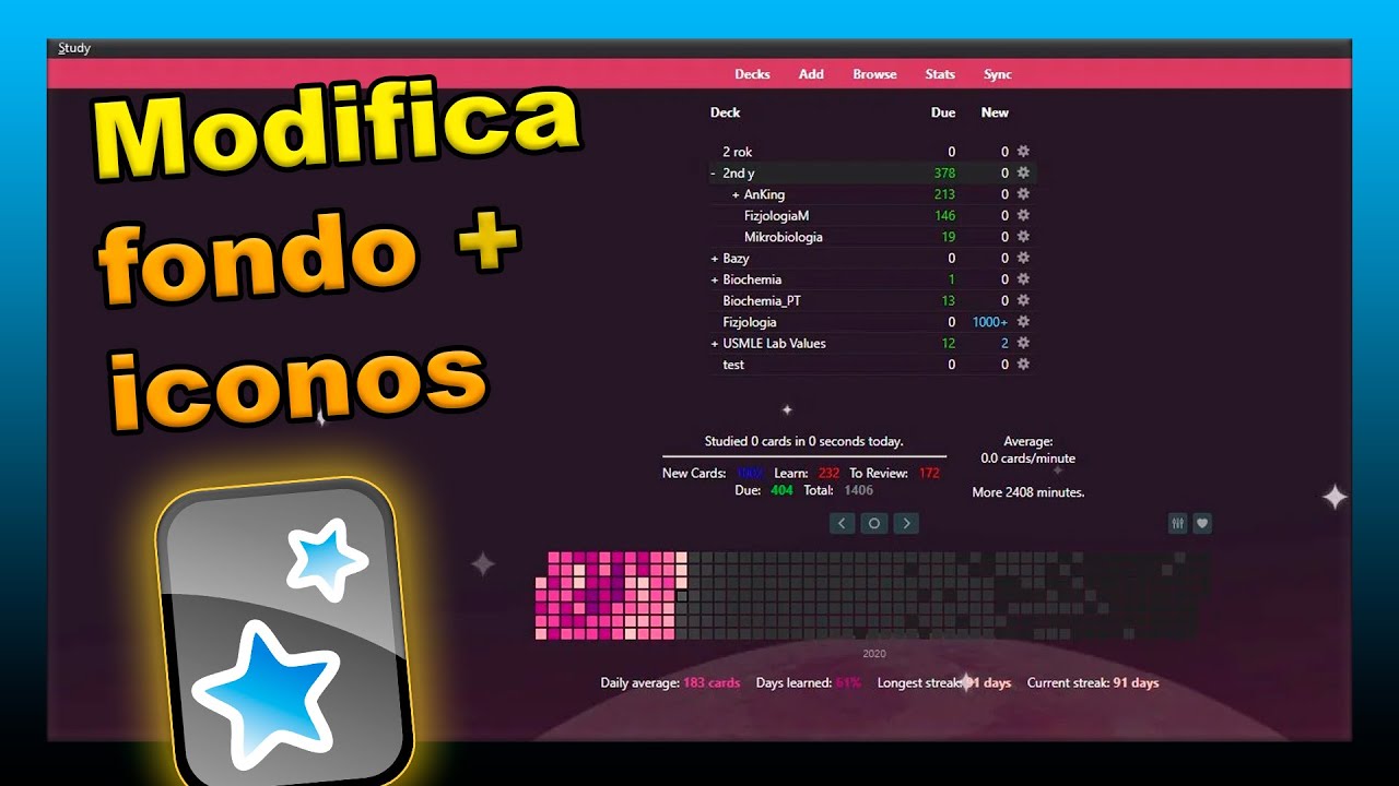Cómo poner FONDOS e ICONOS PERSONALIZADOS en Anki