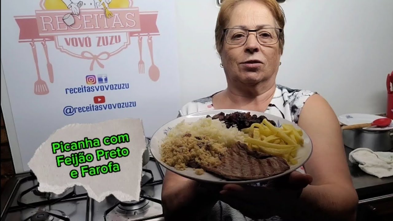 Picanha com Feijão Preto e Farofa
