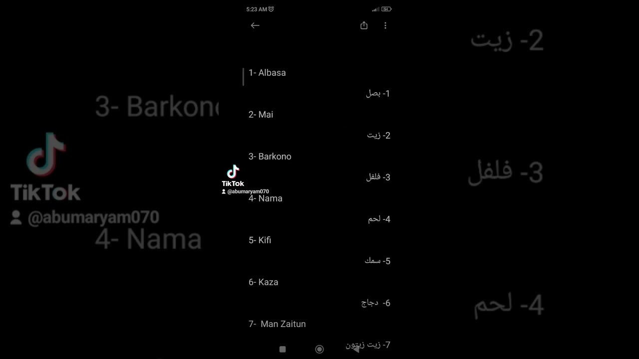 Koyi larabci A Yaren Hausa#Darasi# Sunayen Kayan Miya da Larabci