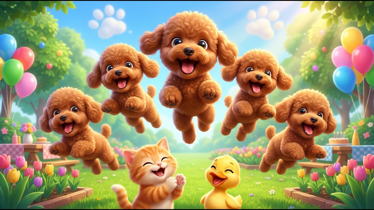 Vijf Puppy’s Lied 2🐾 | Woef Woef Kinderlied | Vrolijk Meezing Liedje