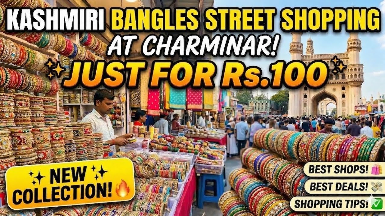 Rs. 100 Charminar Bangle Challenge! 🛍️Ramzan shoping rush at Charminar!