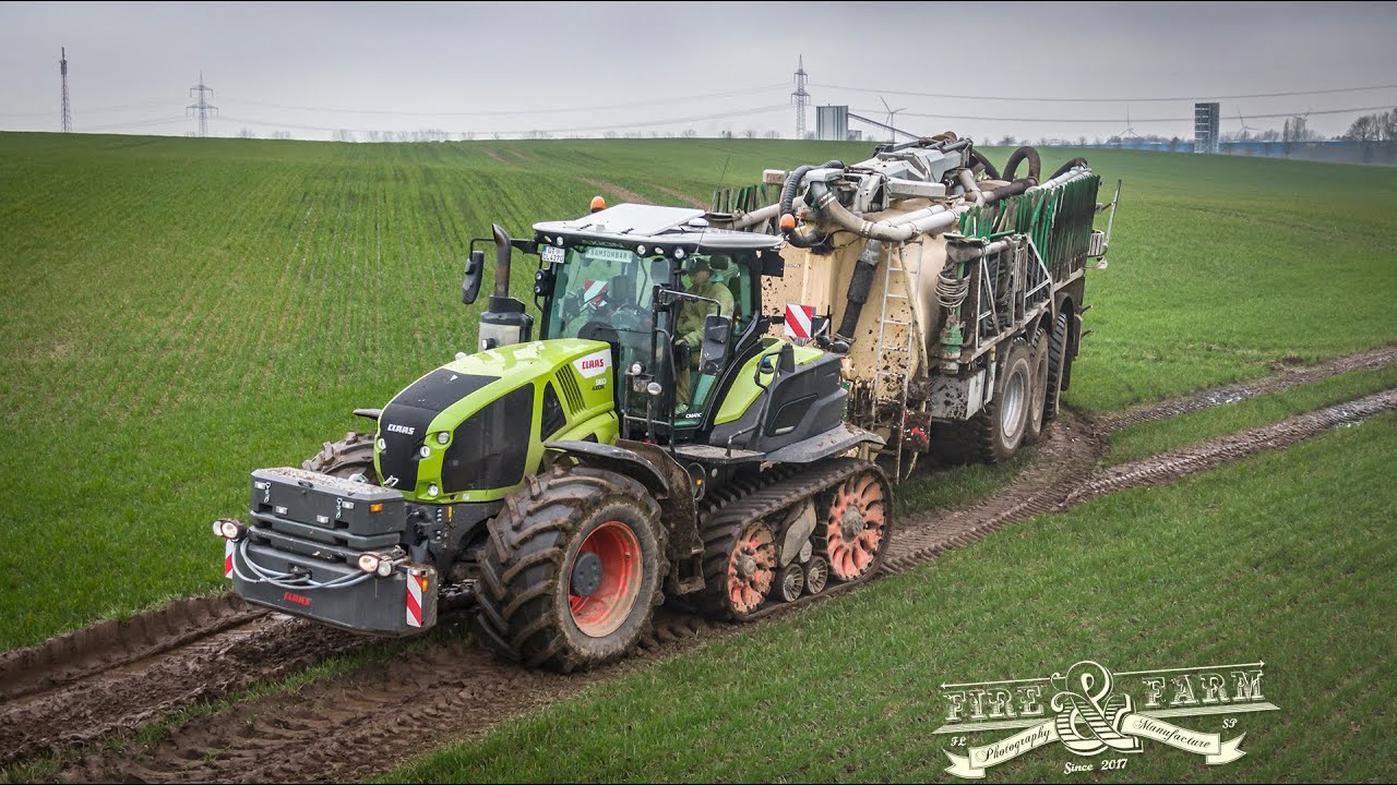 NEW AXION 960TT with SLURRY TANKER | Samson PG II | Bad Weather | LU Stotz | HD