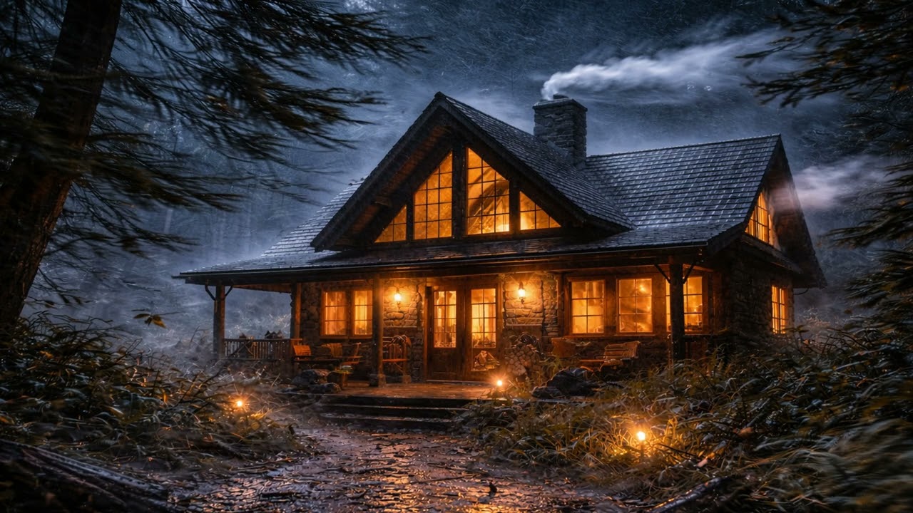 Свирепая Штормовая Ночь в Лесной Хижине 🌧️🌬️ | 11 Часов Ливня и Сильного Ветра