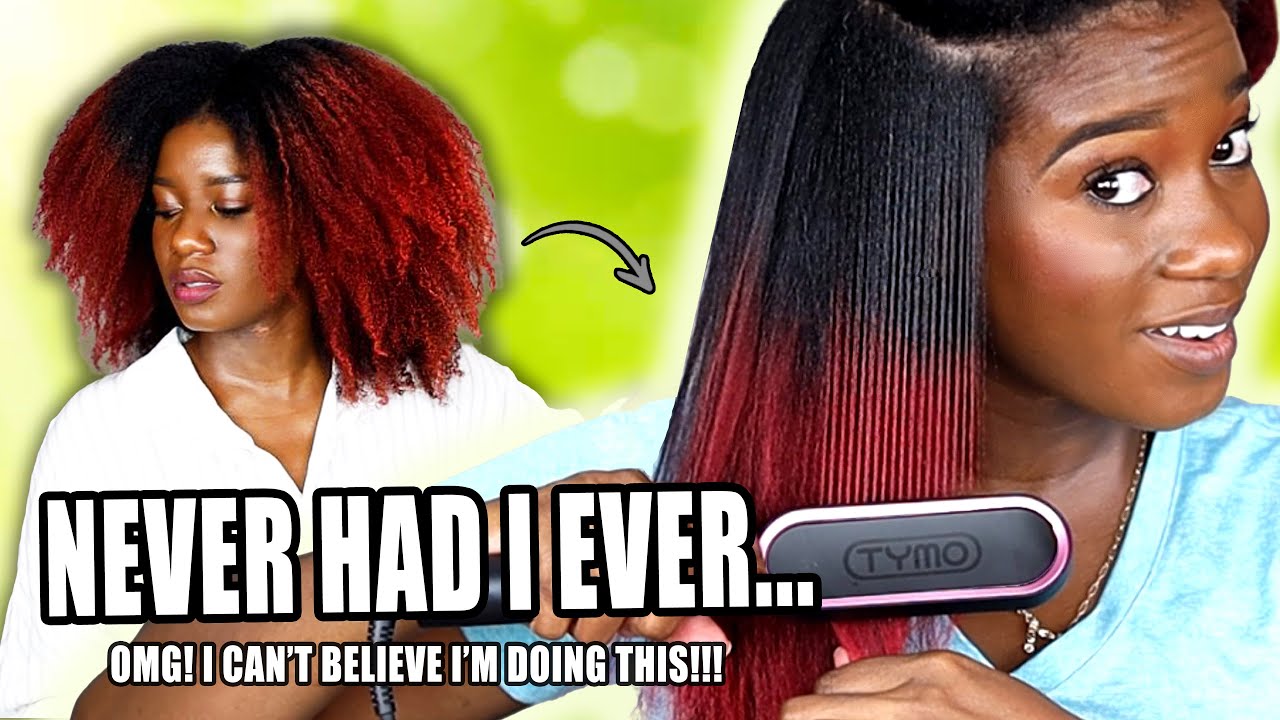 ACTING NEW!!! STRAIGHTEN THICK Type 4 Hair for the 1st TIME!! | TYMO RING
