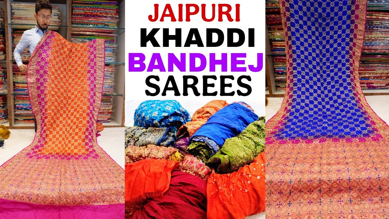Jaipuri Khaddi Bandhej Sarees  Wholesaler In Barabazar, Kolkata