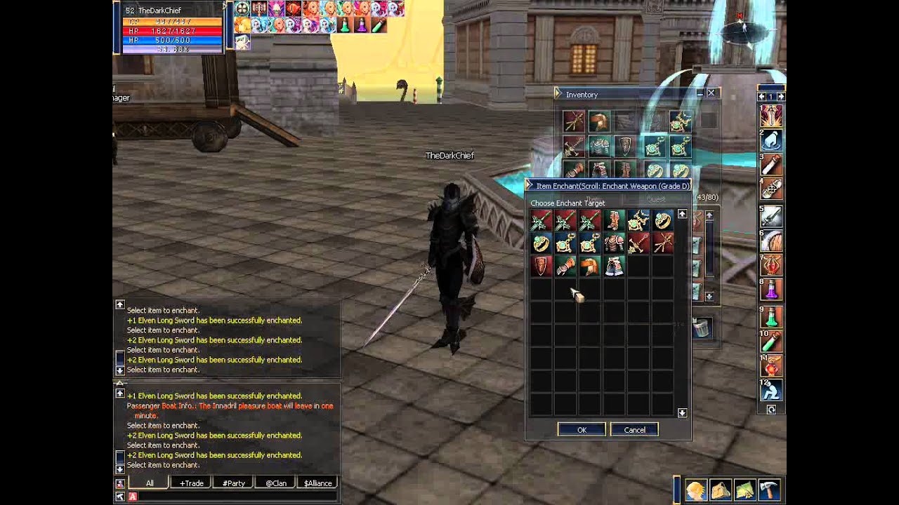 Lineage II Forever: Scrolling Weapon Enchant
