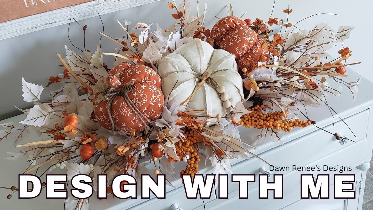 Fall Centerpiece Ideas, Floral Design, Faux Flower Arrangements, Pumpkin Centerpiece, Design With Me