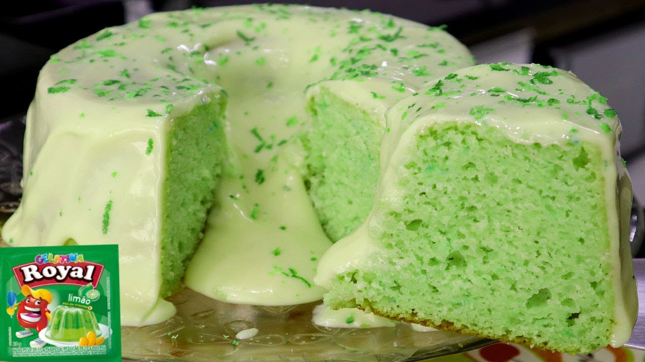 BOLO VERDE LIMÃO I FEITO COM GELATINA I SUPER SIMPLES E FÁCIL